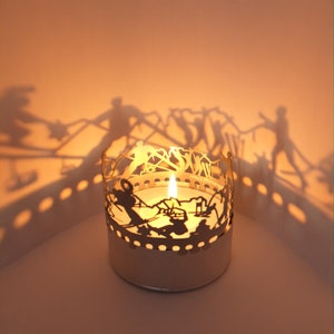 Ski Shadow Play Candle Attachment - Trasforma qualsiasi lumino in un affascinante paese delle meraviglie invernale - Regalo perfetto per gli appassionati di neve!