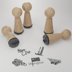 Set di francobolli souvenir di Shanghai - Punti di riferimento e motivi iconici - Regalo perfetto per gli appassionati di Shanghai - Ricordo accattivante e creativo