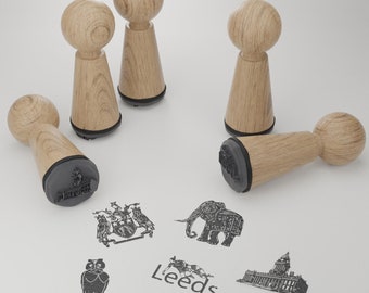 Leeds Stempelset - Kreative Geschenkidee mit den schönsten Motiven und Sehenswürdigkeiten - Perfekt für Scrapbooking und Dekoration