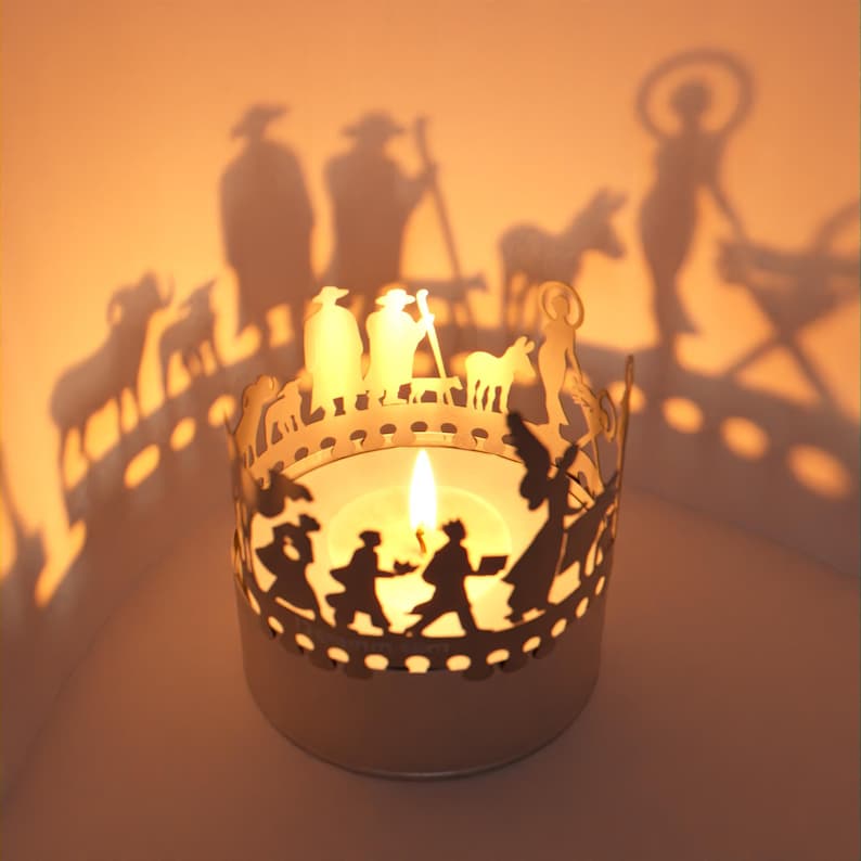 Nativity Scene Shadow Play Candle Attachment Creates Stunning Silhouette Motifs Perfect Christmas Gift image 2