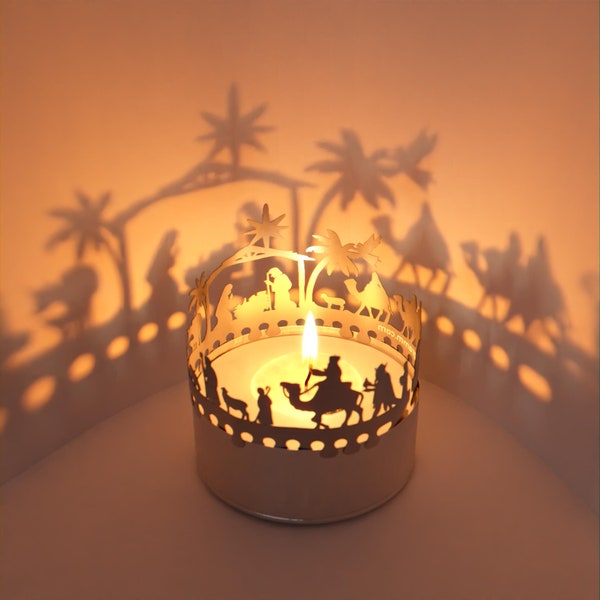 Nativity Scene Orient Shadow Play: Mesmerizing Candle Attachment for Beautiful Christmas Decor - Perfect Holiday Gift!