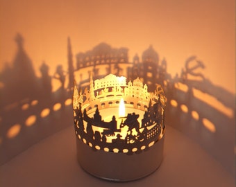 Moscow Skyline Shadow Play - Captivating Candle Attachment for Stunning Silhouette Projection - Perfect Souvenir for Moscow Fans!