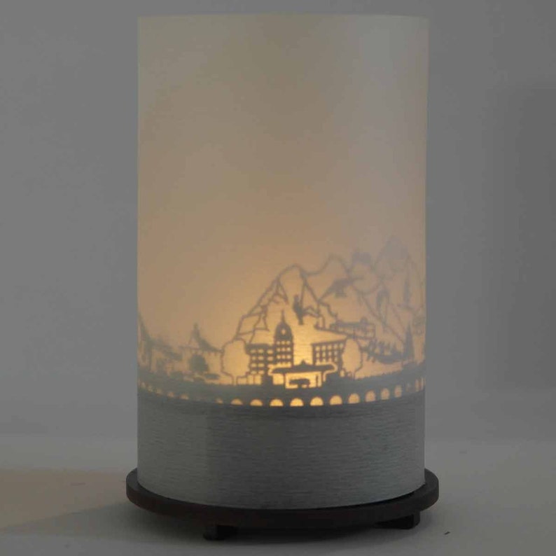 holder candle Interlaken skyline candle votive premium gift box 3D attachment for candle inc projection screen