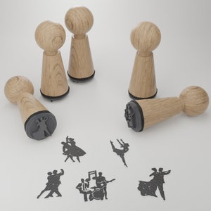 Set di timbri danzanti - Bellissimi e magici motivi di danza per album di ritagli, cartoline e artigianato - Regalo perfetto per gli appassionati di danza!