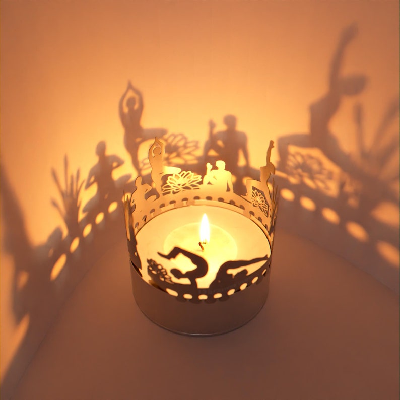 Yoga Shadow Play Candle Attachment Transform Your Space with Serene Motif Shadows Perfect Gift for Yoga Enthusiasts image 2