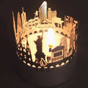 New York Skyline Shadow Play Transform Tea Lights into Stunning Souvenirs with Iconic City Silhouettes Perfect Gift for NYC Fans image 4