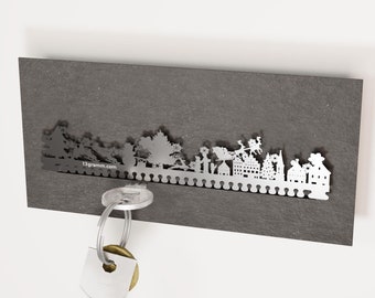 Weihnachtszeit Schlüsselbrett: Stilvolles Motiv-Schlüsselbrett für die Festtage - praktisch, edel & ideales Geschenk!