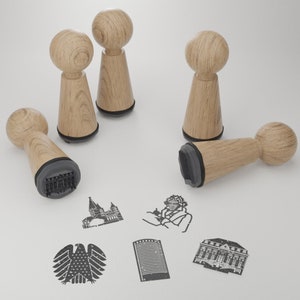 Bonn Stamp Set - Tampons en bois exquis avec des monuments emblématiques de la ville - Souvenir et cadeau parfaits pour les amateurs de Bonn