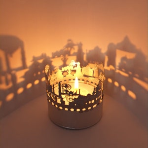 Agra Skyline Shadow Play - Attacco candela, Progetti Agra Silhouette, Souvenir affascinante per i fan di Agra - Regalo perfetto!
