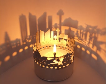 Sydney Skyline Shadow Play: boeiende kaarsbevestigingssouvenir voor Sydney-fans - projecten iconische silhouetten - perfect cadeau-idee!