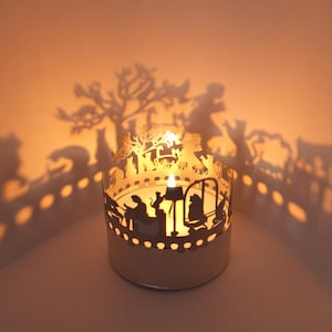 Cats Shadow Play Candle Attachment - Motivi di silhouette, ipnotizzante proiezione di ombre - Regalo ideale per gli amanti dei gatti