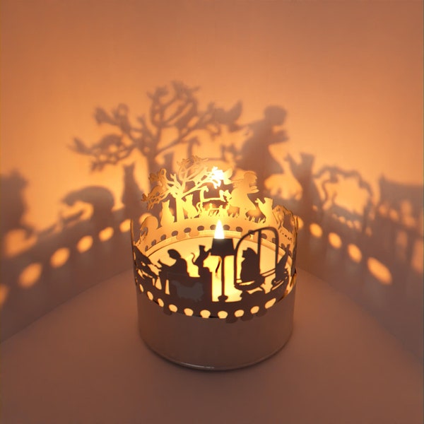 Cats Shadow Play Candle Attachment - Silhouette Motifs, Mesmerizing Shadow Projection - Ideal Gift for Cat Lovers