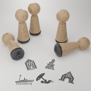 Flensburg Stempelset: Kreative Geschenkidee mit sehenswürdigen Motiven - Zauberhafte Abdrücke für Flensburg Begeisterte!