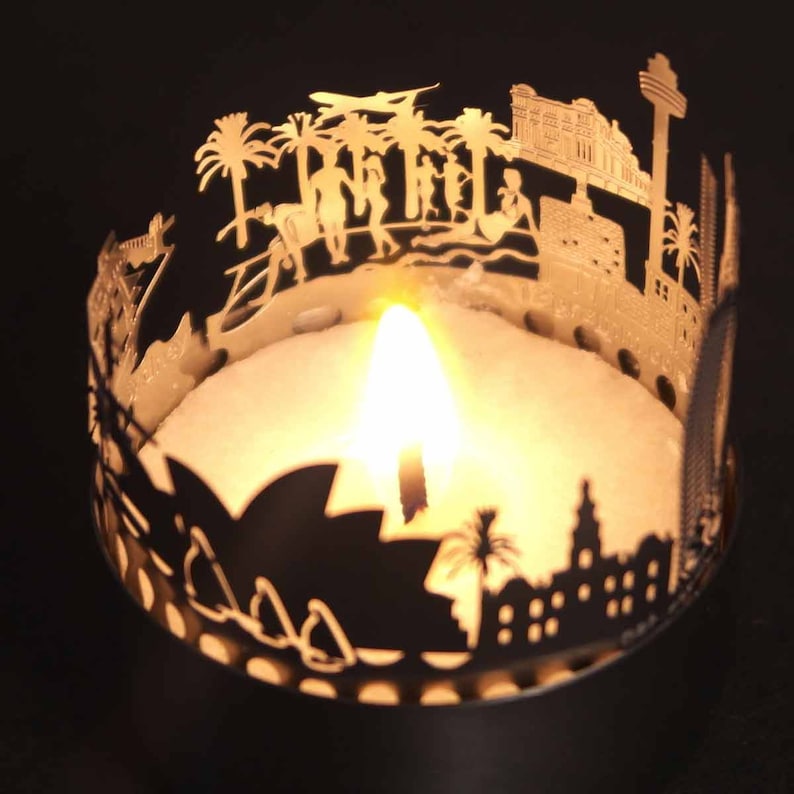 Sydney candle votive skyline shadow play souvenir gift 3D Etsy