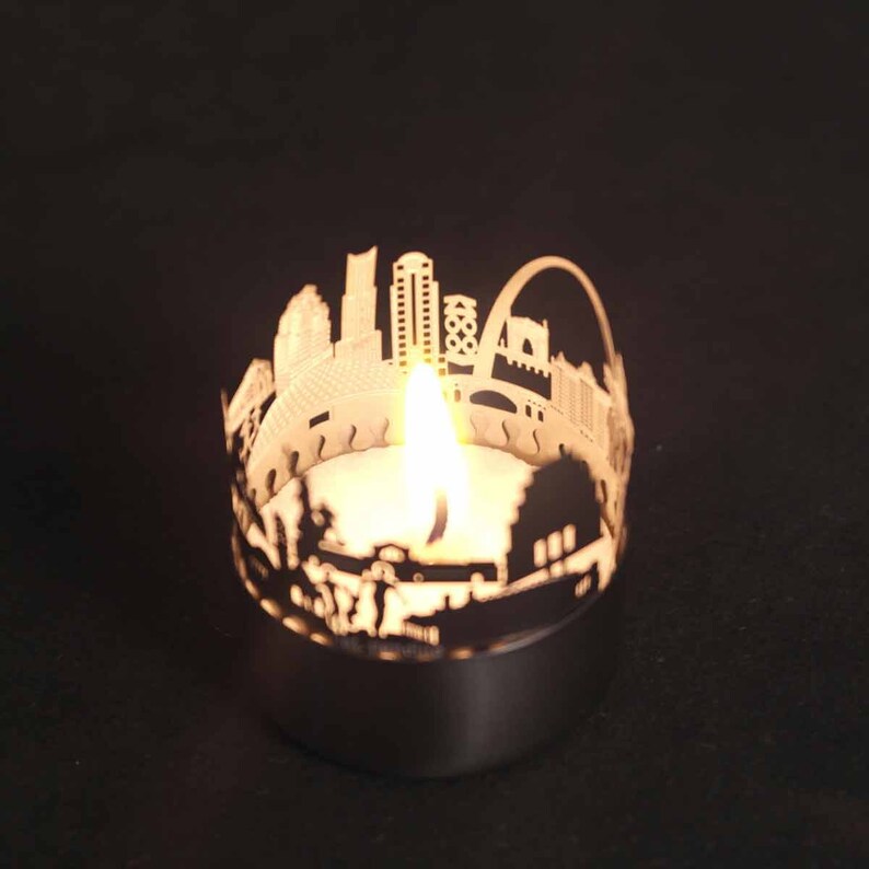 St. Louis Candle Votive Skyline Shadow Play Souvenir Gift 3D Etsy