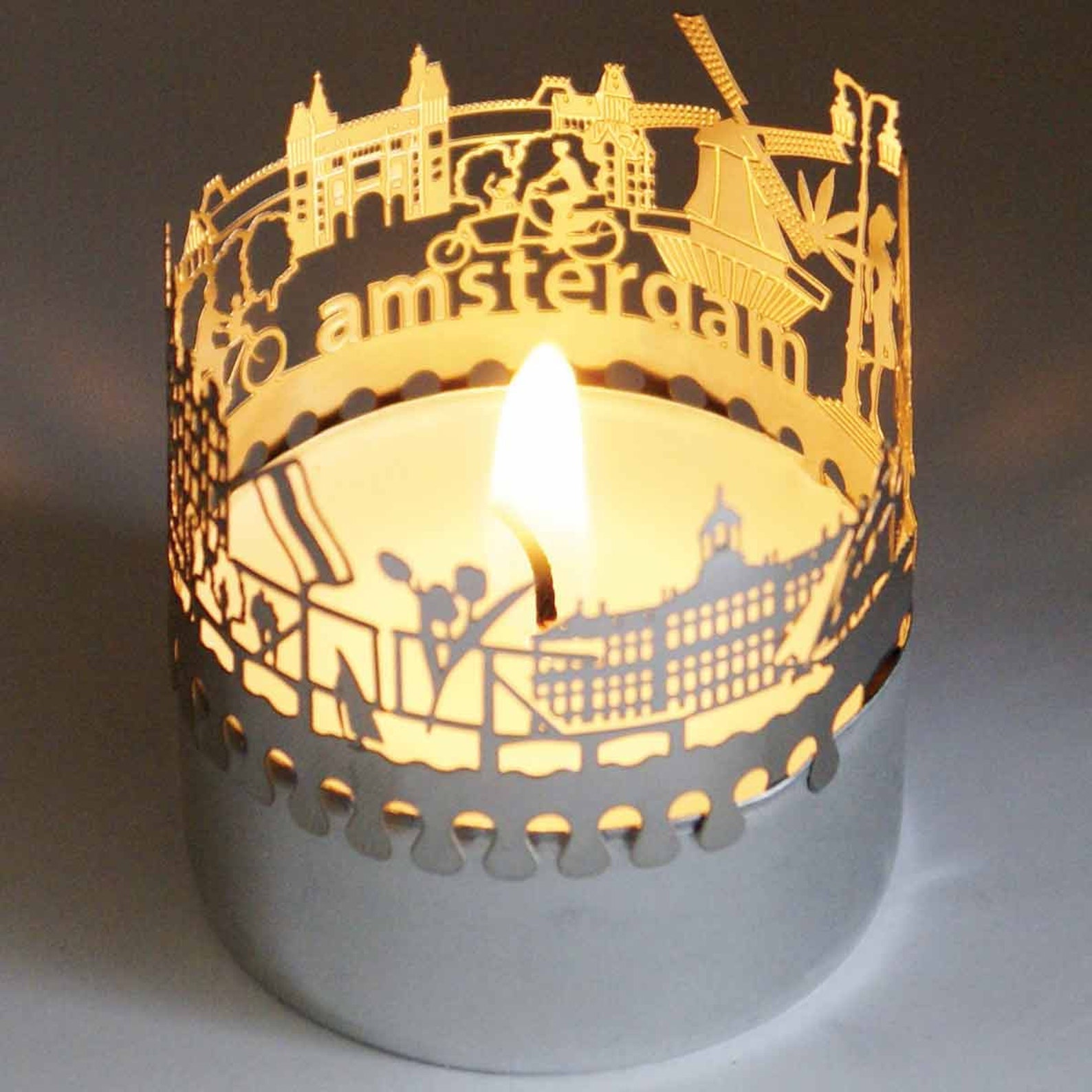 Amsterdam Candle Votive Skyline Shadow Play Souvenir Gift 3D Etsy