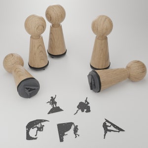 Jeu de tampons Escalade gratuit - 5 tampons uniques et magiques pour les amateurs d'aventure - Idée cadeau parfaite pour des travaux manuels et des cartes postales