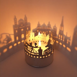 SPEYER Skyline Schattenspiel - einzigartiges Kerzenaufsatz Souvenir mit Stadt-Silhouette und magischem Schattenspiel