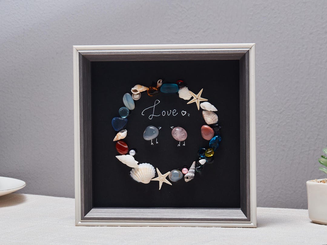 Sea Glass Hummingbird Art | Ocean Shell Crafts | Bohemian Home Decor - Etsy