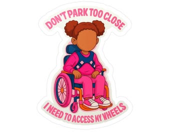 Adesivo de Acesso para Cadeira de Rodas, Adesivo para Pessoas com Deficiência, Não Estacione Muito Perto, Adesivo para Carro, Conscientização sobre Necessidades Especiais, Adesivo para Van Adaptada para Cadeira de Rodas, Criança em Cadeira de Rodas