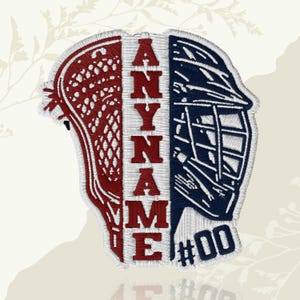 Personalized Lacrosse Player Patch Colorful Text Custom Name Number Team Embroidered Patch Iron On Keychains Hook & Loop For Jacket Jeans