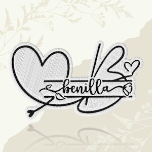 Custom Name Heart Initial Monogram Personalized Text Gift Aesthetic Embroidered Patch Iron On Keychains Hook & Loop For Jacket Hat Backpack