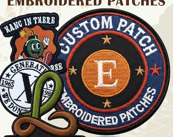 Create Your Own Embroidered Patches - Upload Your Logo, Design or Quote - Sew On/Iron On Patch for Uniform, Hat, Jacket, Backpack, Gift