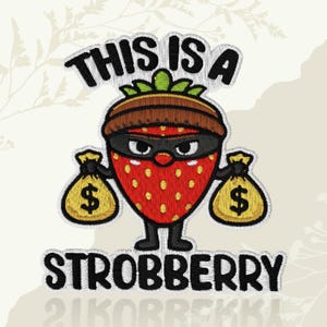 This Is A Strawberry Stocker Patch Funny Retro Autism Meme Gen Z Humor Embroidered Patch Iron On Keychains Hook & Loop For Jacket Hat Jeans
