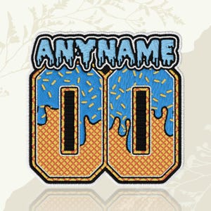 Custom Name Patch Colorful Text Ice Cream Drip Personalized Name Funny Humor Sports Embroidered Patch Iron On Keychains Hook & Loop