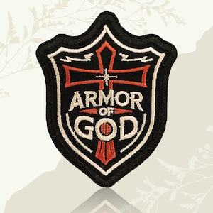 Armor of God Embroidered Patch Iron On Sew On Christian Faith Patch Bible Verse Ephesians 6 Religious Inspirational Badge for Jacket Hat