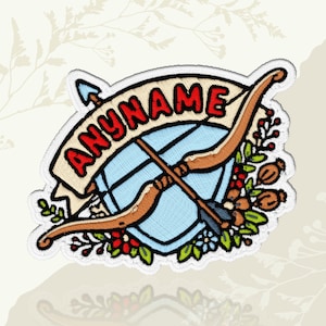 Custom Archery Name Patch Colorful Text Personalized Name Patch Bow Hunting Archer Embroidered Patch Iron On Keychains Hook & Loop