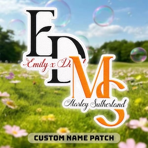 Custom Letter Name Patch Colorful Text Personalized Initial Patch Funny Meme Humor Embroidered Patch Iron On Keychains Hook & Loop