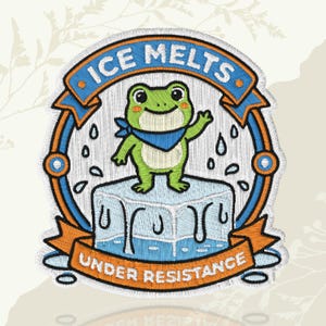 Ice Melt Under Resistance Frog Patch Political Resist Social Justice Funny Meme Humor Embroidered Patch Iron On Keychains Hook & Loop