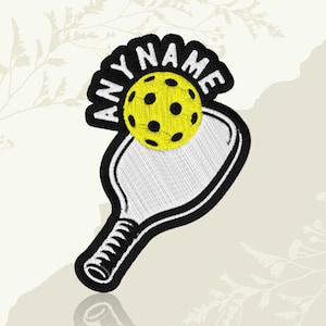 Custom Pickleball Name Patch Personalized Player Equipment Sports Gift Embroidered Patch Iron On Keychains Hook & Loop For Jacket Hat Jeans