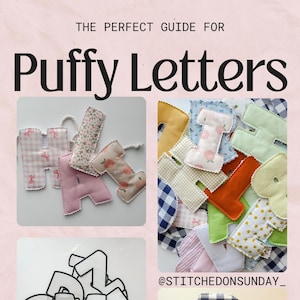 Pdf-sjabloon en zelfstudie met gezwollen brief | Direct downloaden | Stoffen banner | Kinderkamerdecoratie