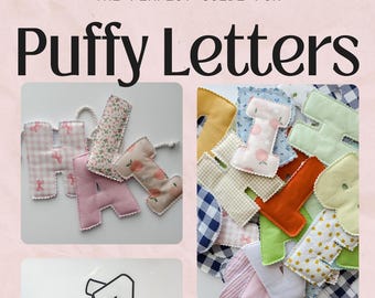 Modelo e tutorial em PDF com letras em relevo | Download instantâneo | Banner de tecido | Decoração para quarto de bebê