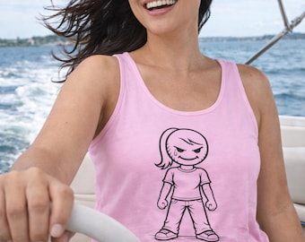 Camiseta sin mangas Premium Comfort Colors con estampado sarcástico y divertido para mujer / Camiseta con humor atrevido para mujer