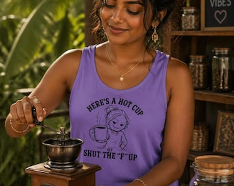 Camiseta sin mangas Premium Comfort Colors con estampado sarcástico y divertido para ella / Camiseta sin mangas atrevida para mujer