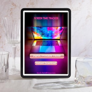 Registro de tiempo de pantalla / Registro digital imprimible para GoodNotes, iPad y tableta / Páginas de seguimiento digital en PDF de descarga instantánea