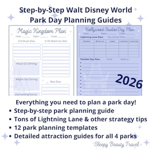 Walt Disney World Step-by-Step Park Day Planning Guide with Templates