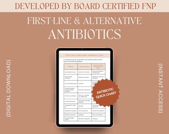 Guía de estudio de antibióticos de FNP: Tabla de tratamiento de primera línea con alternativas (Descargar PDF)