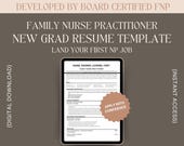 FNP Resume Template for New Grad Nurse Practitioner CV Editable Canva Template