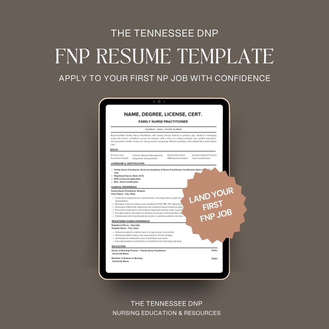 Mfnp Grad FNP Resume Template for New Grad Nurse Practitioner CV Editable Canva ...