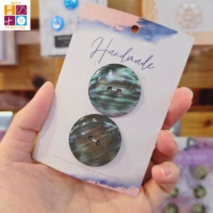 Seashell-Like Buttons 30mm | Large Decorative Sewing Buttons, Garment, Craft & Clothing Supplies | 2pcs