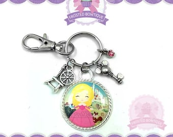 Princess Aurora Sleeping Beauty Key Chain - Keychain Purse Charm