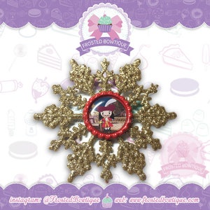 Villains: Peter Pan Captain Hook Glitter Snowflake - Christmas Ornament