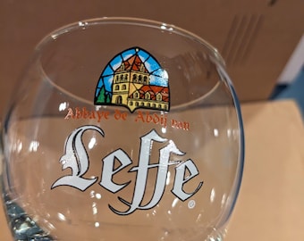 Vintage Leffe Beer Glass Chalice, Abbaye de Abdij Design, 25cl