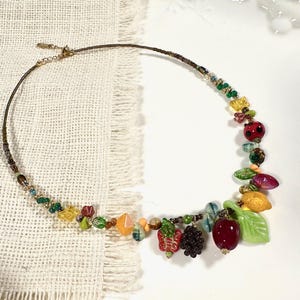 Colorful Czech Glass Bead Statement Necklace