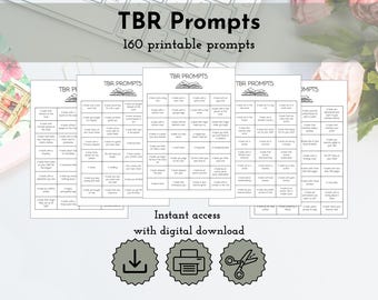 160 Printable TBR Jar Prompts - Digital Download - Printable