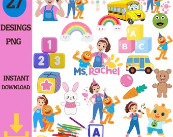 Ms Rachel Birthday Party PNG Clipart, Party Decor, Kids party printable, Ms Rachel Cake Toppers